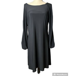 Tommy Hilfiger Dress in Black Split Long Sleeves w/Hot Pink Inserts Size 12